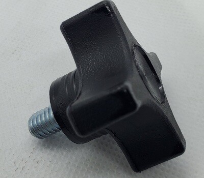 KNOB, 4 ARM, 1.75 IN DIA, NYLON, BLACK, 5/16-18 X 1/2 IN THREAD
