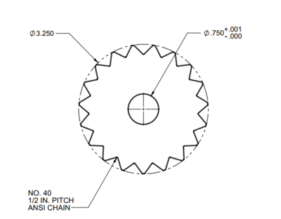 SPROCKET-19 TOOTH 3/4 IN BORE