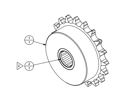 SPROCKET ASSY, 40B19 W/NEEDLE BEARING,