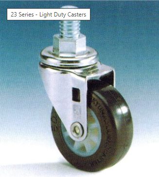 CASTER, SWIVEL, BLACK, 2 IN OD X 3/8-16 X 1-1/4 IN THREAD