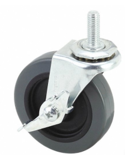 CASTER, LOCKING SWIVEL,4 IN OD X 1-1/2 IN