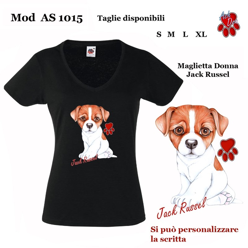 as1015 JACK RUSSEL colori NERO BIANCO GRIGIO
Taglie S  M  L XL