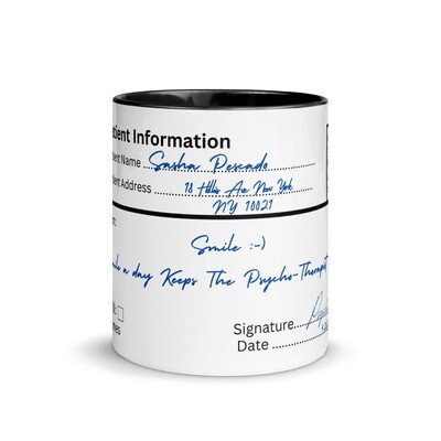 A Smile A Day Keeps The 'Psycho'Therapist Away Mug With Color Inside
