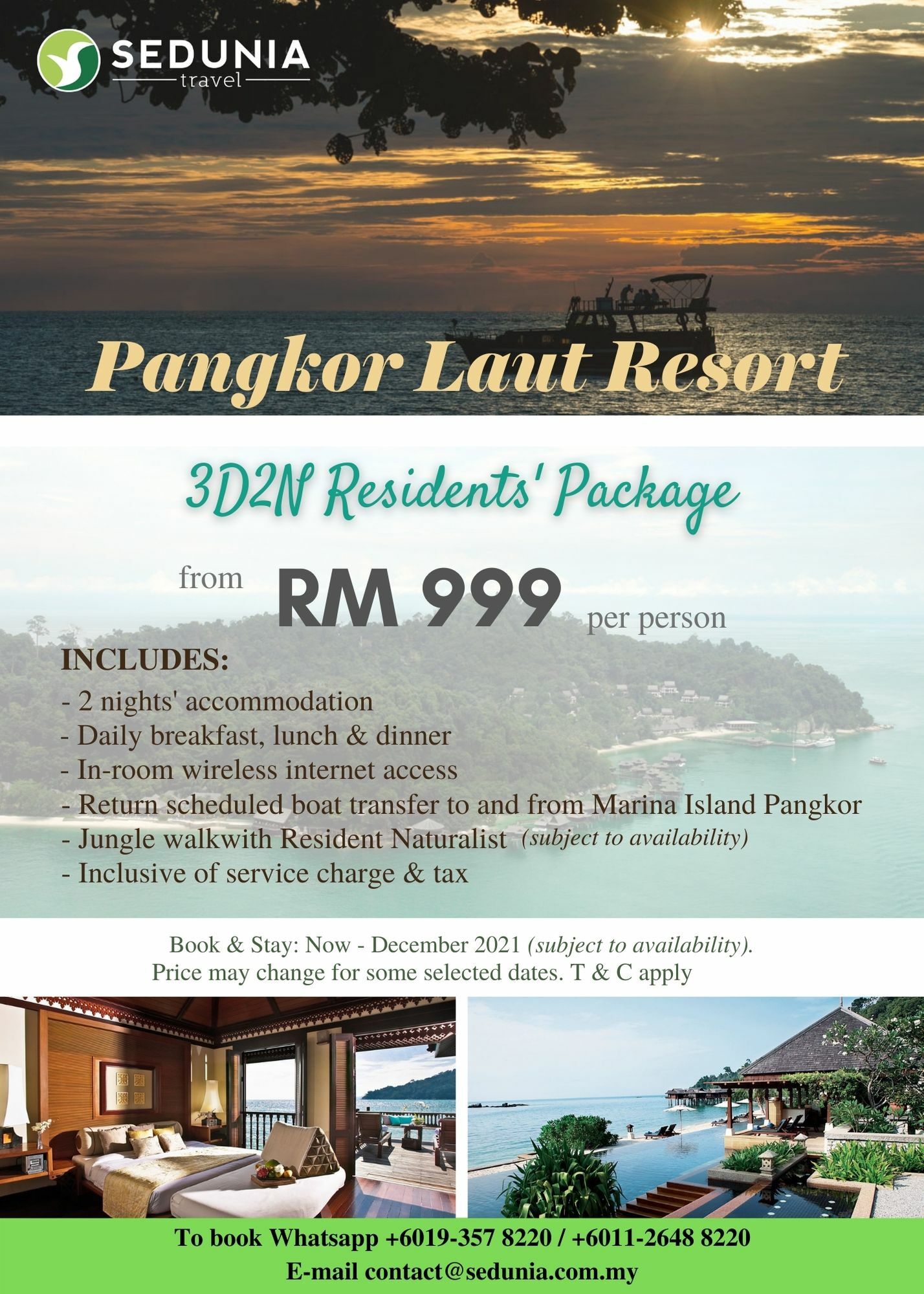 3d2n Residents Package Pangkor Laut Resort Home Sedunia Holidays