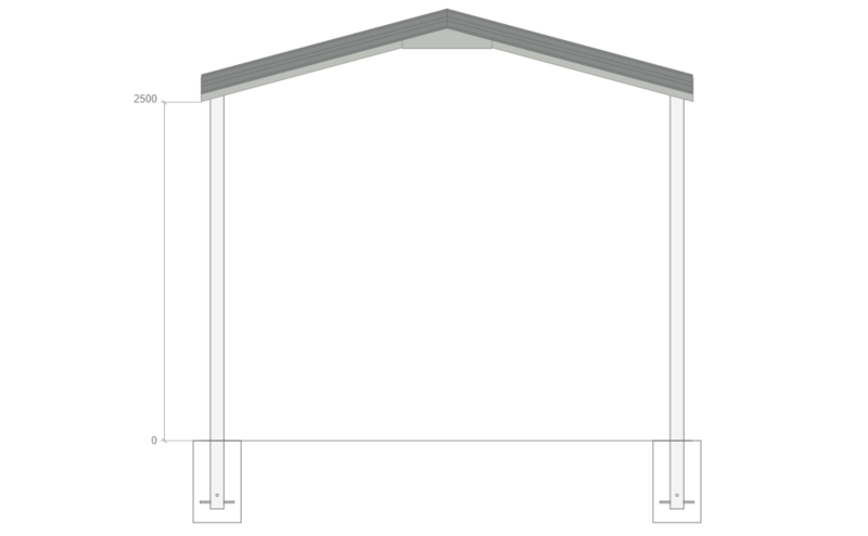 3.6M X 6M X 2.5M GABLE ROOF CARPORT – REG A TC3