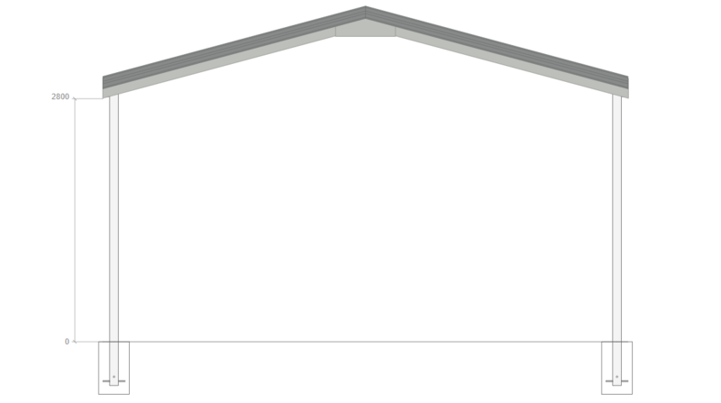 6M X 9M X 2.8M GABLE ROOF CARPORT – REG A TC3