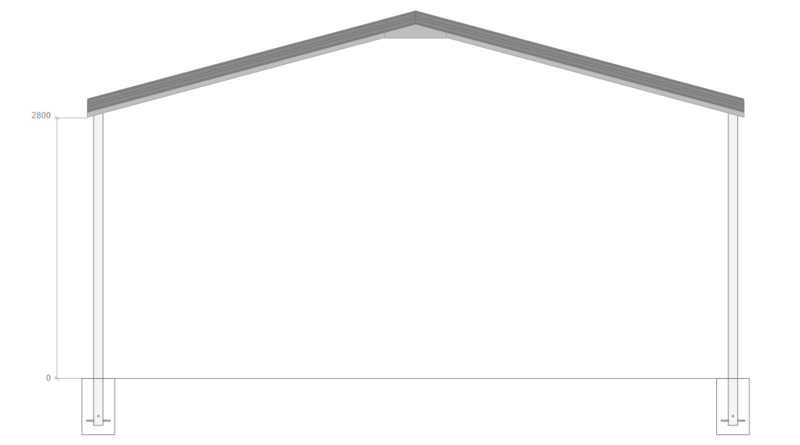 7M X 7M X 2.8M GABLE ROOF CARPORT – REG A TC3