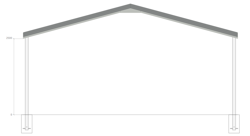 7M X 9M X 3M GABLE ROOF CARPORT – REG A TC3