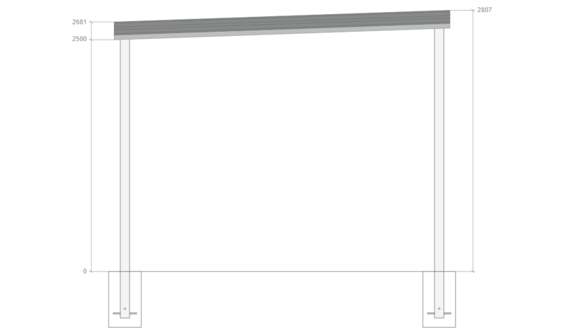 3.6M X 6M X 2.5M SKILLION ROOF CARPORT – REG A TC3