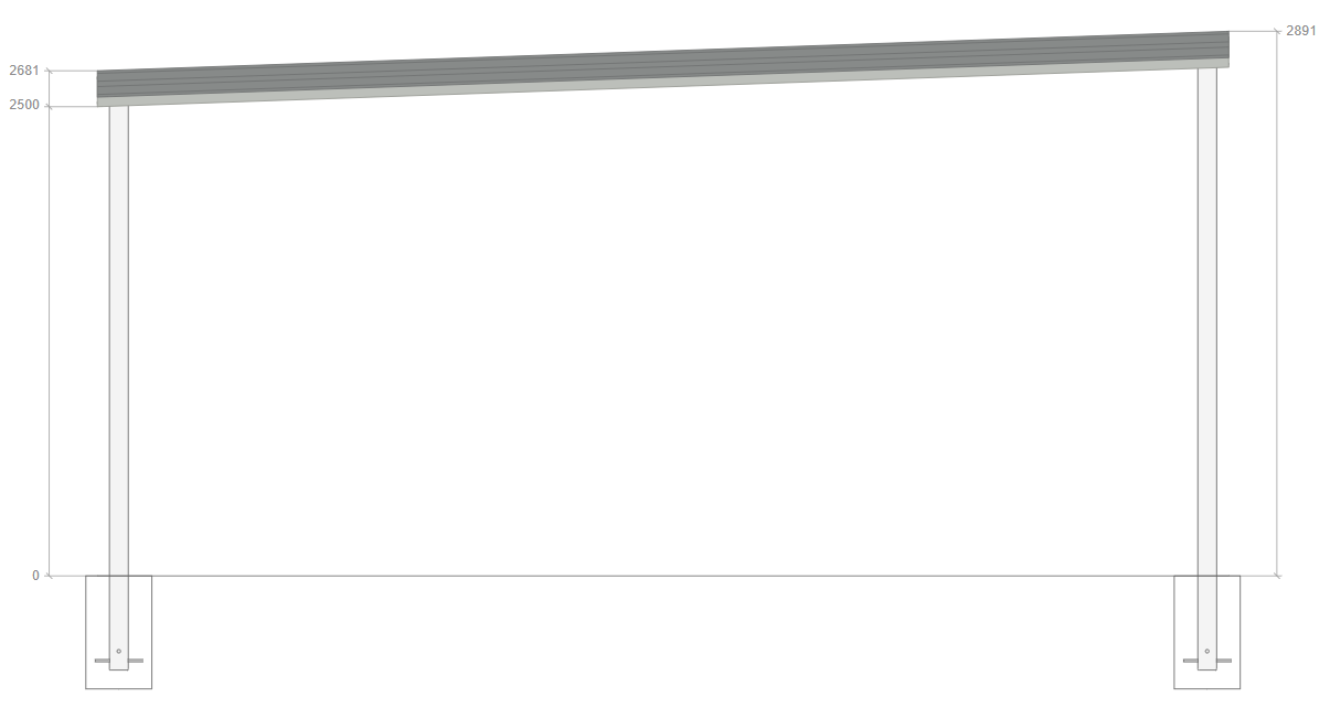 6M X 6M X 2.5M SKILLION ROOF CARPORT – REG A TC3