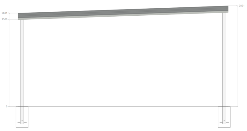 6M X 6M X 2.5M SKILLION ROOF CARPORT – REG A TC3