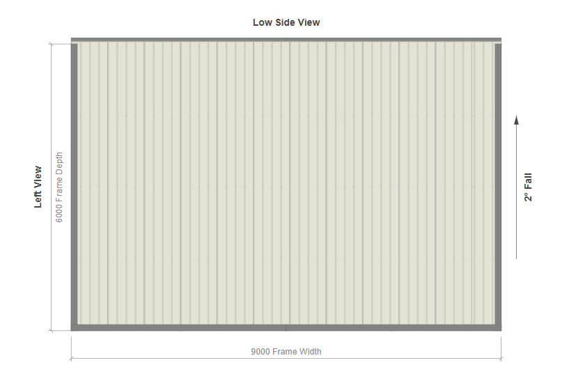 6M X 9M X 2.8M SKILLION ROOF CARPORT – REG A TC3