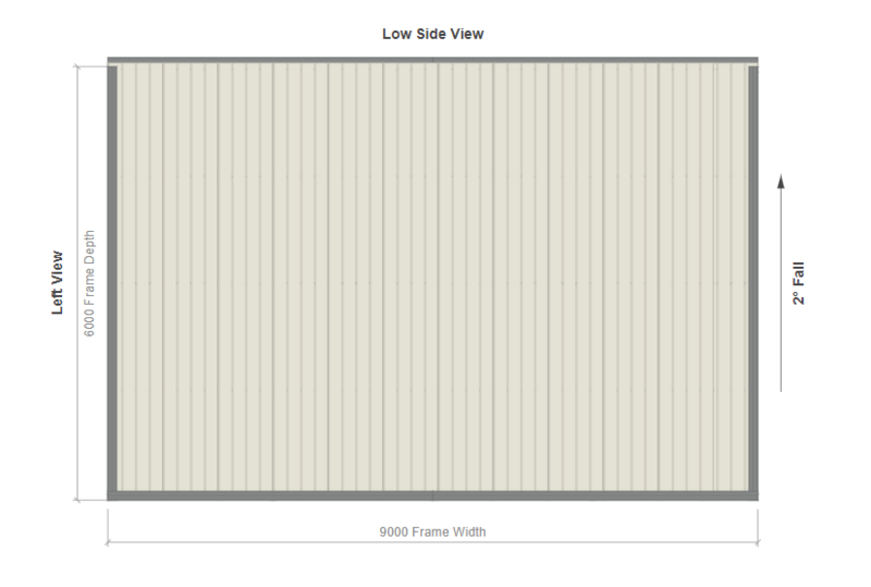 6M X 9M X 2.8M SKILLION ROOF CARPORT – REG A TC3