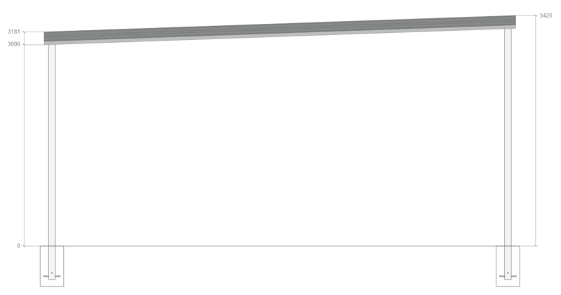 7M X 9M X 3M SKILLION ROOF CARPORT – REG A TC3