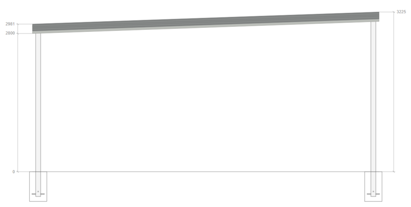 7M X 7M X 2.8M SKILLION ROOF CARPORT – REG A TC3