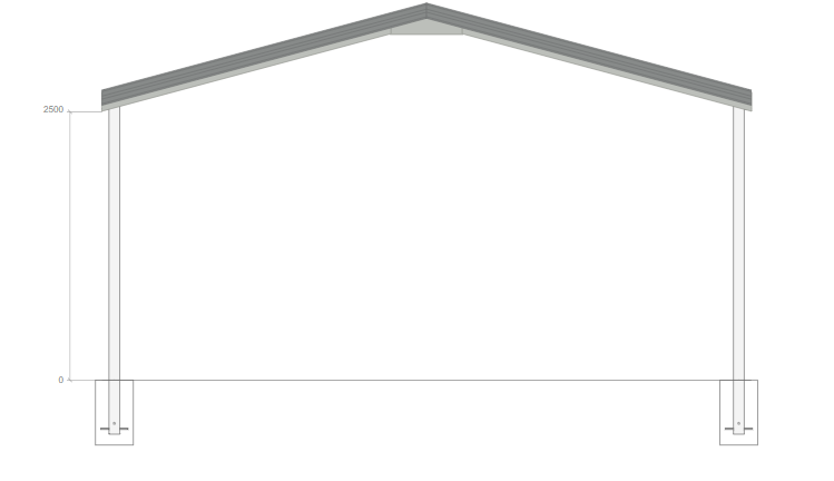 6M X 6M X 2.5M GABLE ROOF CARPORT REG B TC2.5