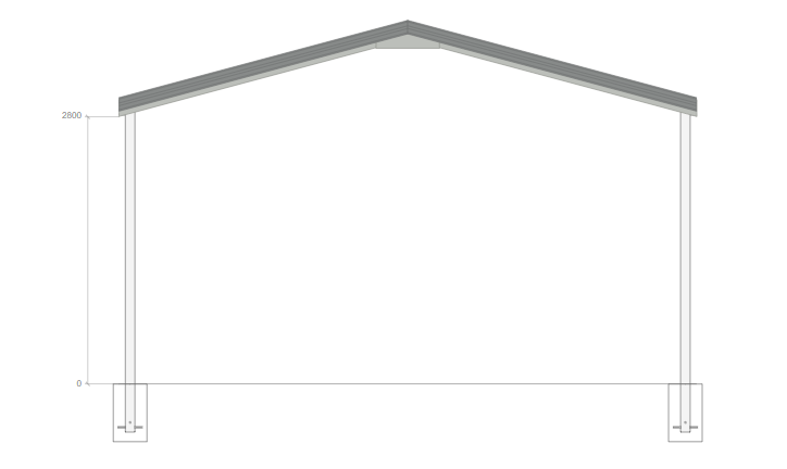 6M X 9M X 2.8M GABLE ROOF CARPORT REG B TC2.5