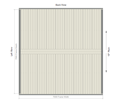 7M X 7M X 2.8M GABLE ROOF CARPORT – REG B TC2.5