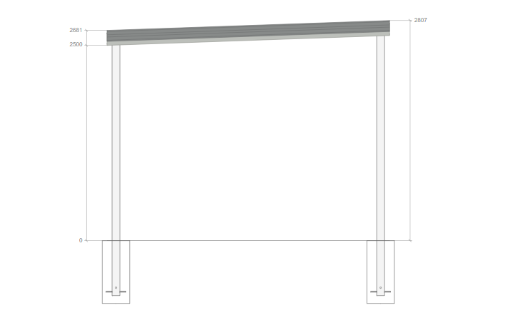 3.6M X 6M X 2.5M SKILLION ROOF CARPORT REG B TC2.5