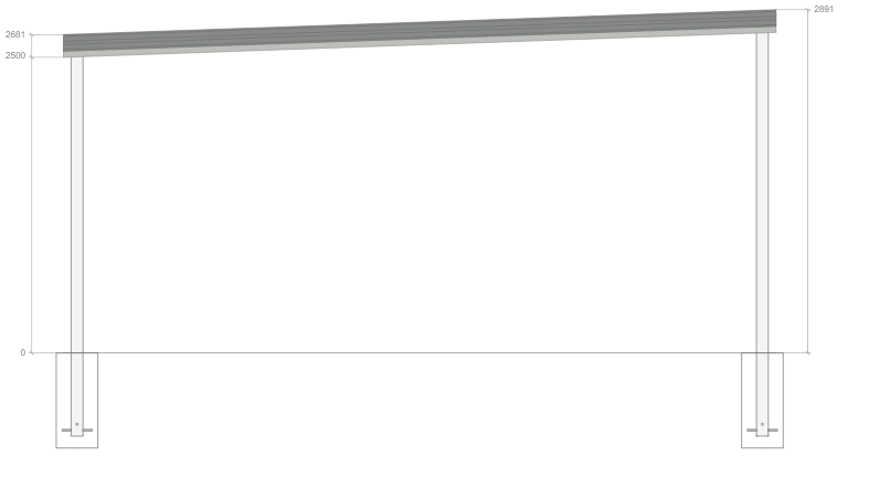 6M X 6M X 2.5M SKILLION ROOF CARPORT – REG B TC2.5