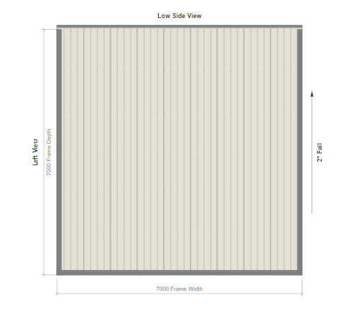 7M X 7M X 2.8M SKILLION ROOF CARPORT REG B TC2.5