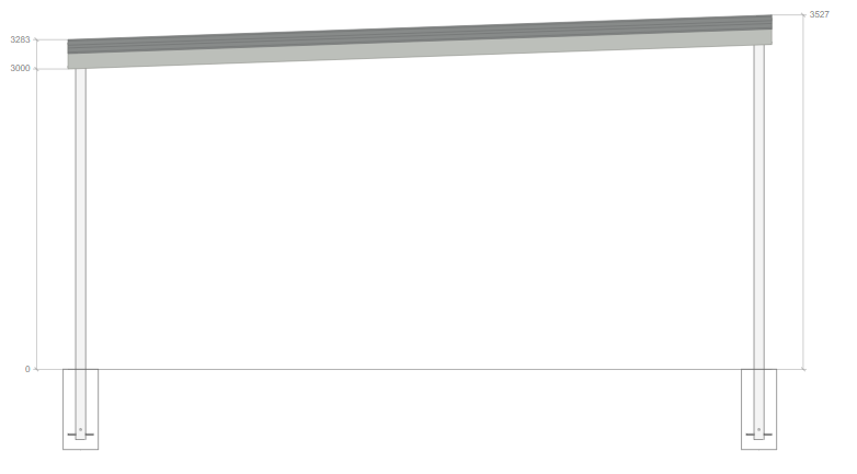 7M X 9M X 3M SKILLION ROOF CARPORT REG B TC2.5