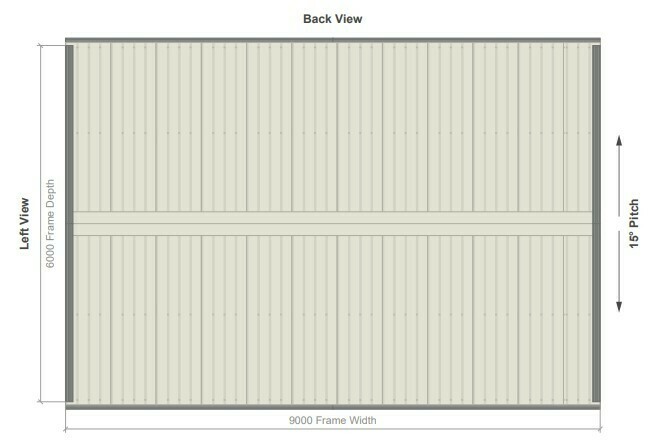 6M X 9M X 2.8M GABLE ROOF CARPORT – REG C TC2.5