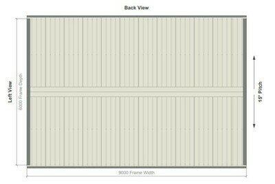 6M X 9M X 2.8M GABLE ROOF CARPORT – REG C TC2.5