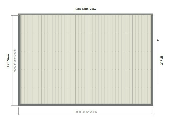 6M X 9M X 2.8M SKILLION ROOF CARPORT – REG C TC2.5