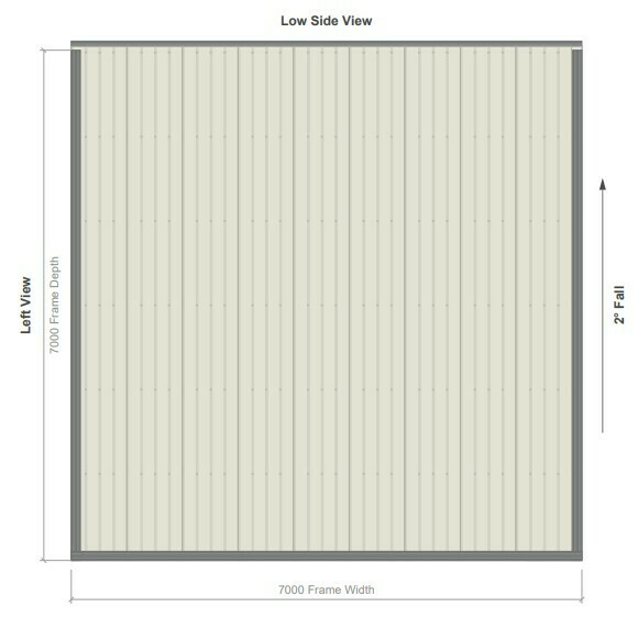 7M X 7M X 2.8M SKILLION ROOF CARPORT REG C TC2.5