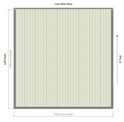 7M X 7M X 2.8M SKILLION ROOF CARPORT REG C TC2.5