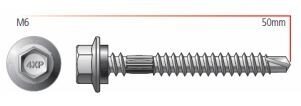SCREW ZIP-IT POLYCARBONATE HEX SEAL C4 M6.2 X 50