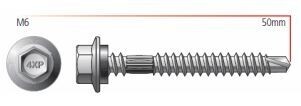SCREW ZIP-IT POLYCARBONATE HEX SEAL C4 M6.2 X 50