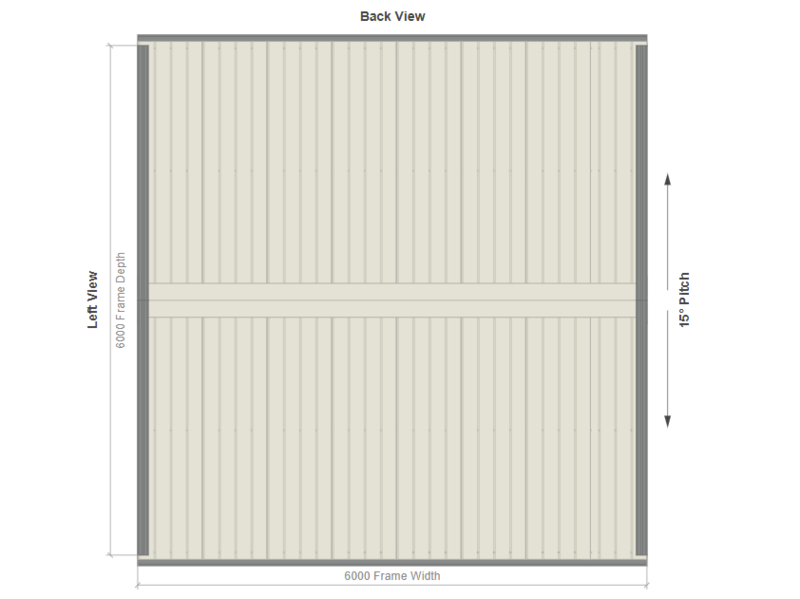 6M X 6M X 2.5M GABLE ROOF CARPORT – REG A TC3