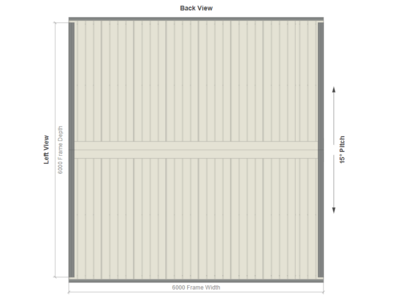 6M X 6M X 2.5M GABLE ROOF CARPORT – REG A TC3