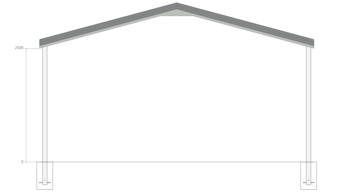6M X 6M X 2.5M GABLE ROOF CARPORT – REG A TC3