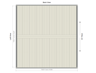 7M X 7M X 2.8M GABLE ROOF CARPORT – REG A TC3