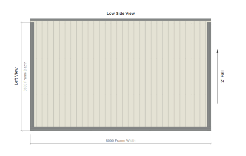 3.6M X 6M X 2.5M SKILLION ROOF CARPORT – REG A TC3