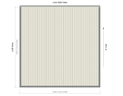 7M X 7M X 2.8M SKILLION ROOF CARPORT – REG A TC3