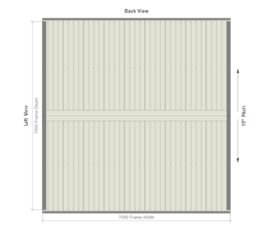 7M X 7M X 2.8M GABLE ROOF CARPORT – REG B TC2.5
