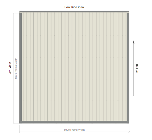 6M X 6M X 2.5M SKILLION ROOF CARPORT – REG B TC2.5