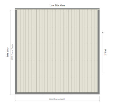6M X 6M X 2.5M SKILLION ROOF CARPORT – REG B TC2.5