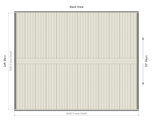 7M X 9M X 3M GABLE ROOF CARPORT - REG B TC2.5