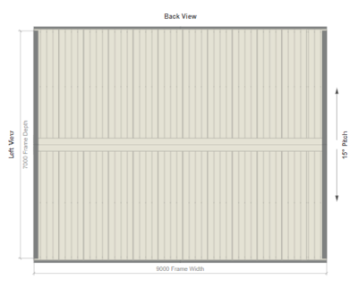 7M X 9M X 3M GABLE ROOF CARPORT - REG B TC2.5