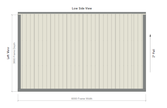 3.6M X 6M X 2.5M SKILLION ROOF CARPORT REG B TC2.5