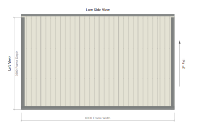 3.6M X 6M X 2.5M SKILLION ROOF CARPORT REG B TC2.5