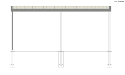 7M X 7M X 2.8M SKILLION ROOF CARPORT REG B TC2.5