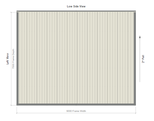 7M X 9M X 3M SKILLION ROOF CARPORT REG B TC2.5