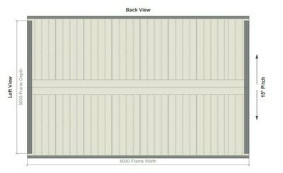 3.6M X 6M X 2.5M GABLE ROOF CARPORT – REG C TC2.5 3.6M X 6M X 2.5M GABLE ROOF CARPORT – REG C TC2.5