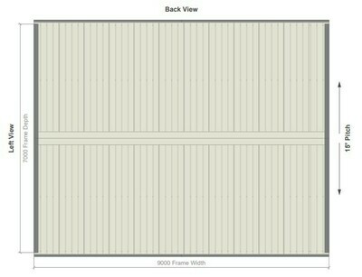 7M X 9M X 3M GABLE ROOF CARPORT – REG C TC2.5